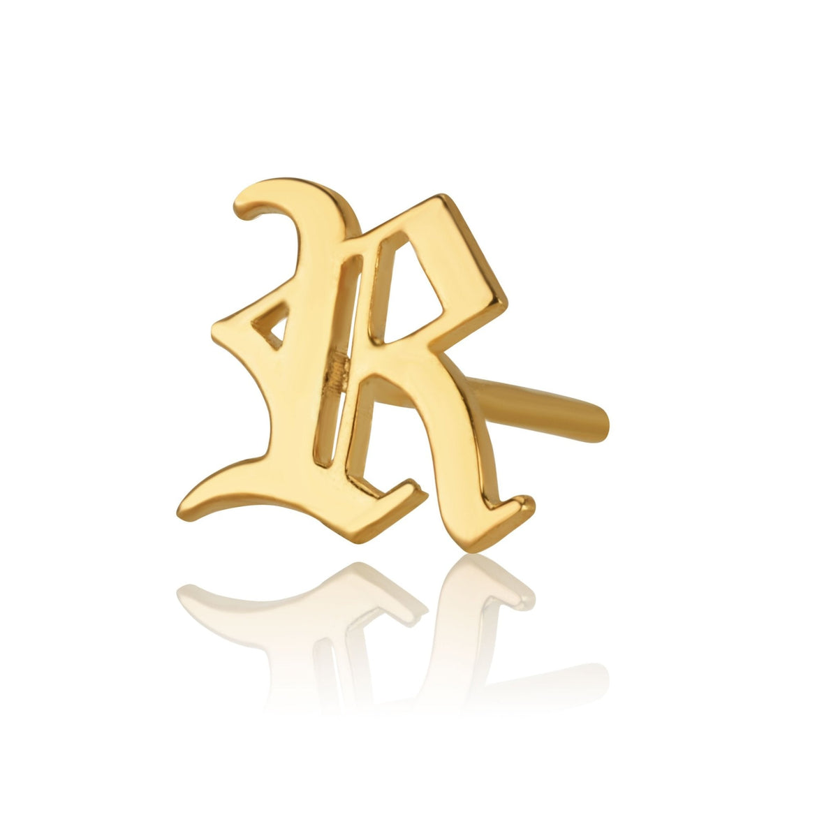 Old English Initial Stud Earrings