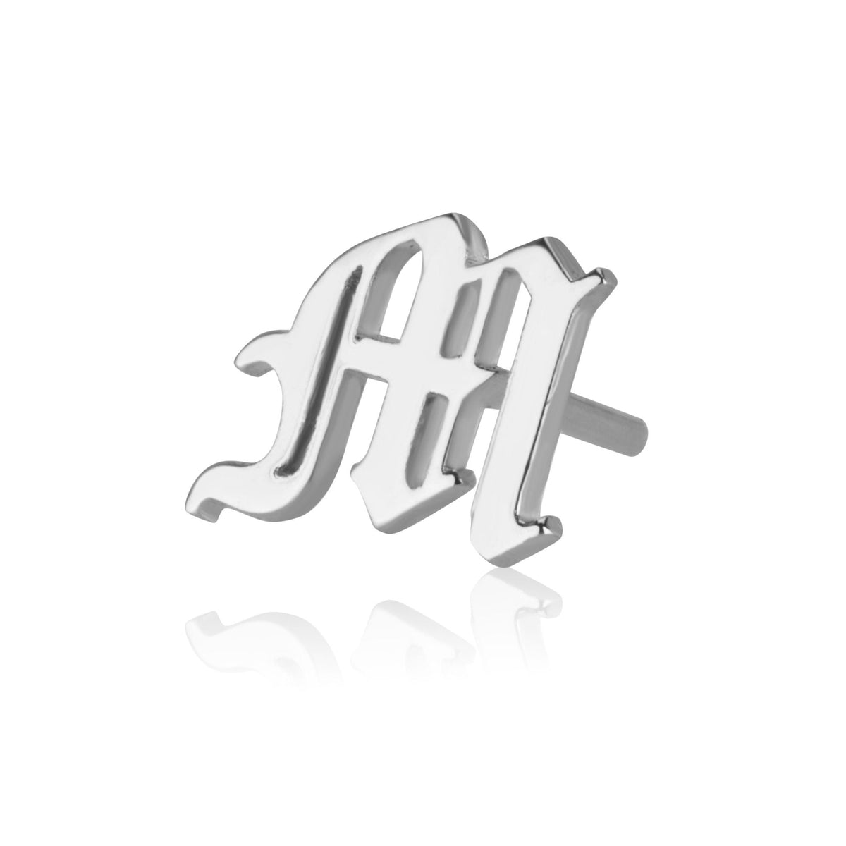 Old English Initial Stud Earrings