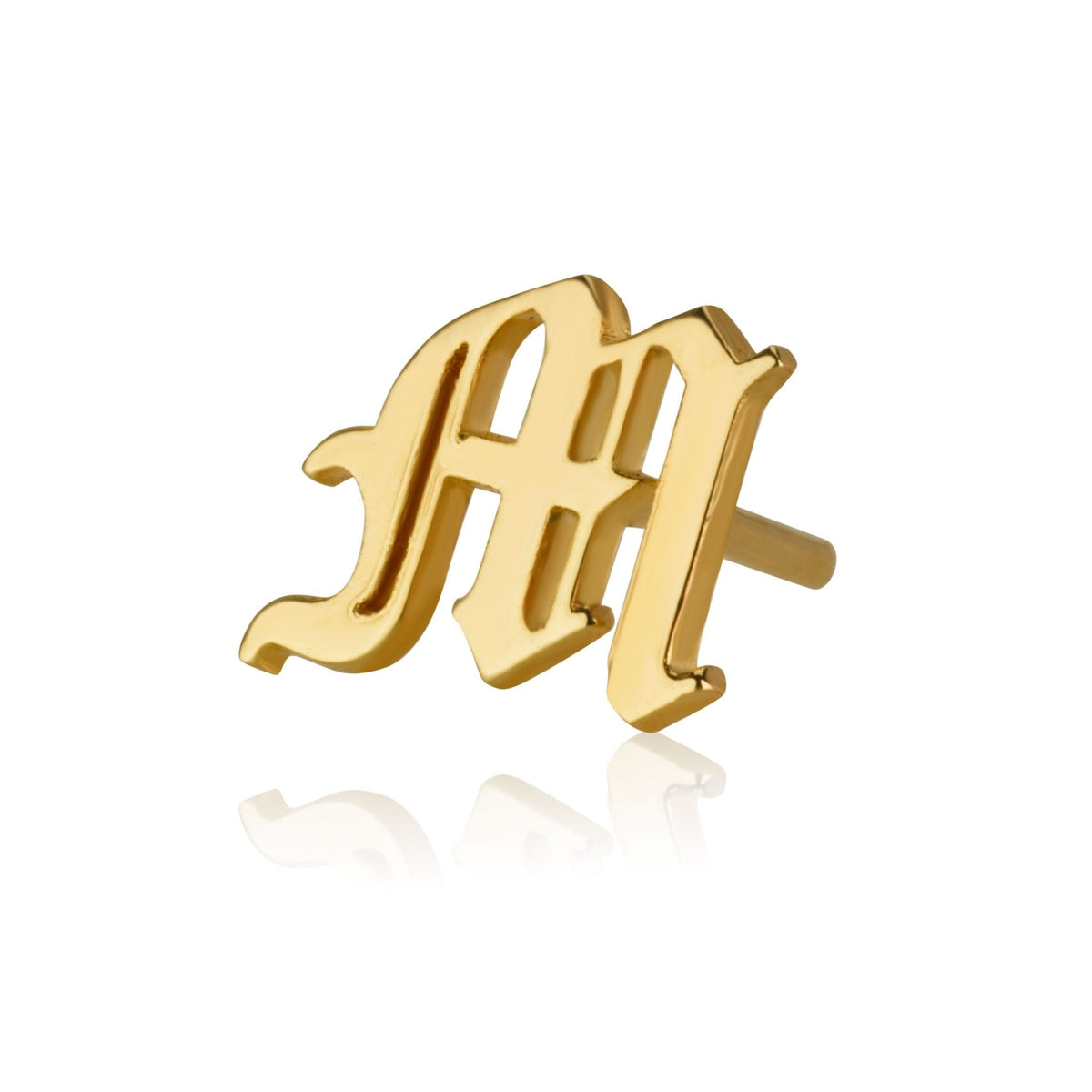 Old English Initial Stud Earrings