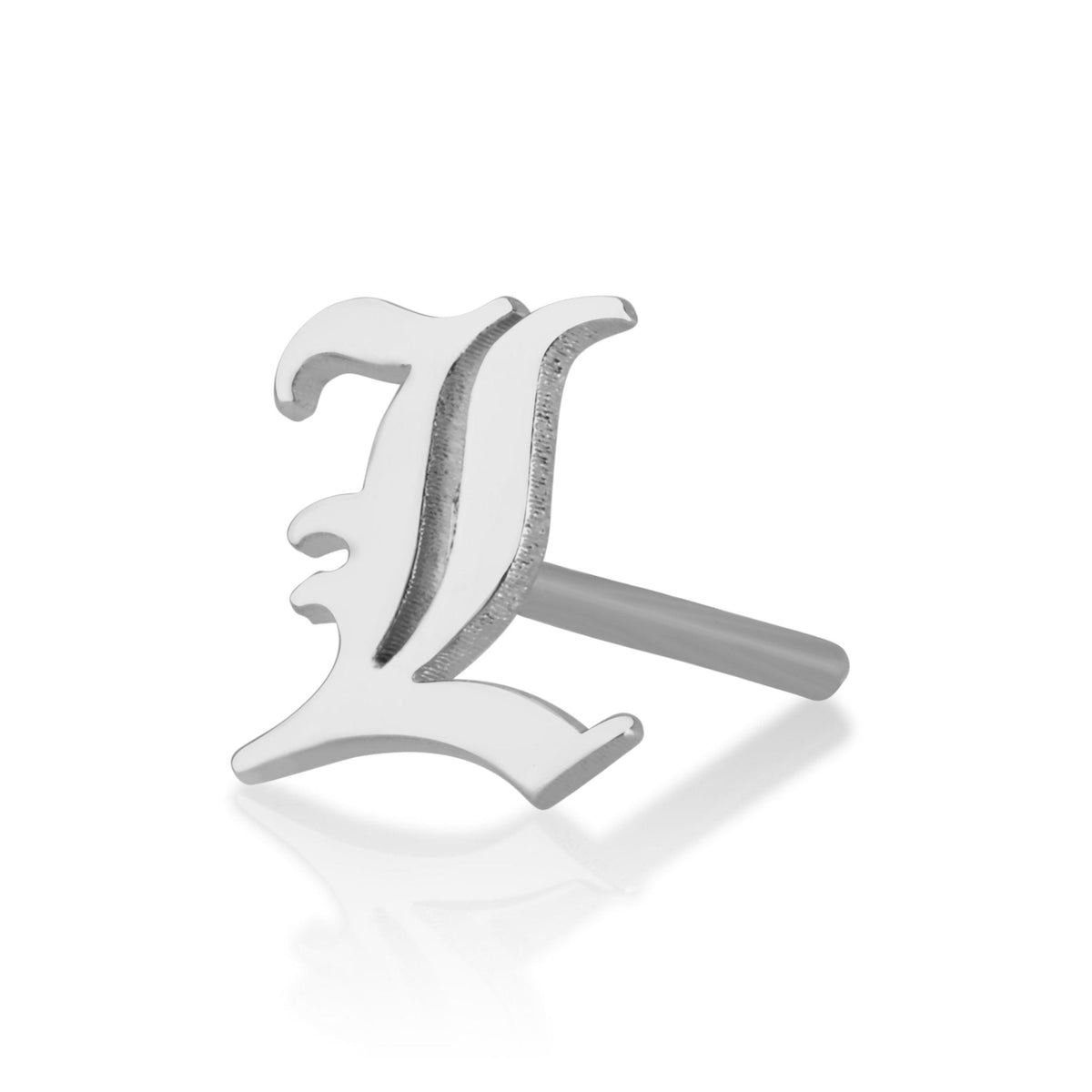 Old English Initial Stud Earrings