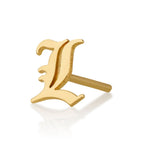Old English Initial Stud Earrings