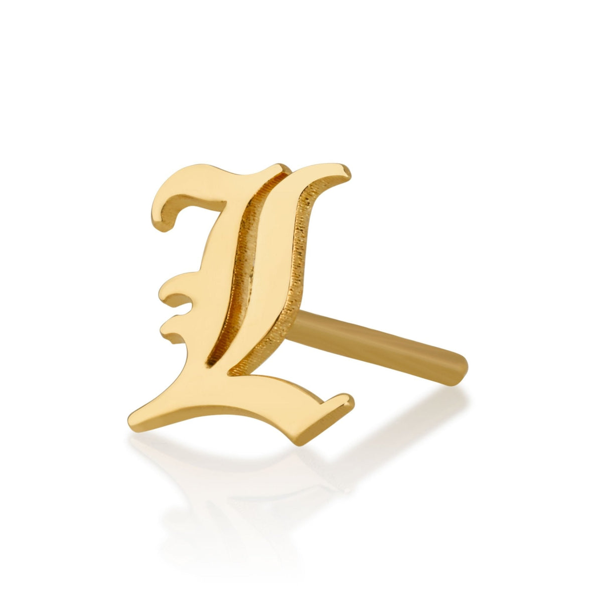 Old English Initial Stud Earrings