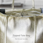 Italian Metallic Full-Grain Leather Tote Bag | Vinci