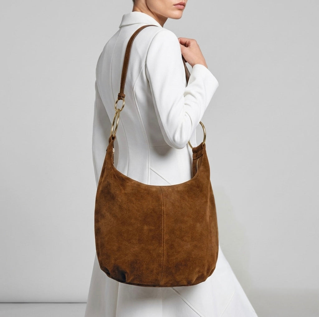 Italian Genuine Suede Hobo Bag | Belluno